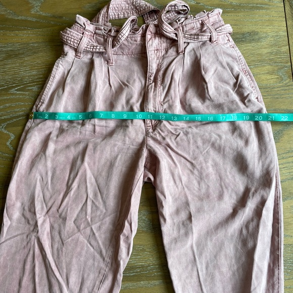 American Eagle Outfitters pink paper bag, high waist, wide leg pants - Picture 8 of 13